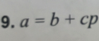 a=b+cp