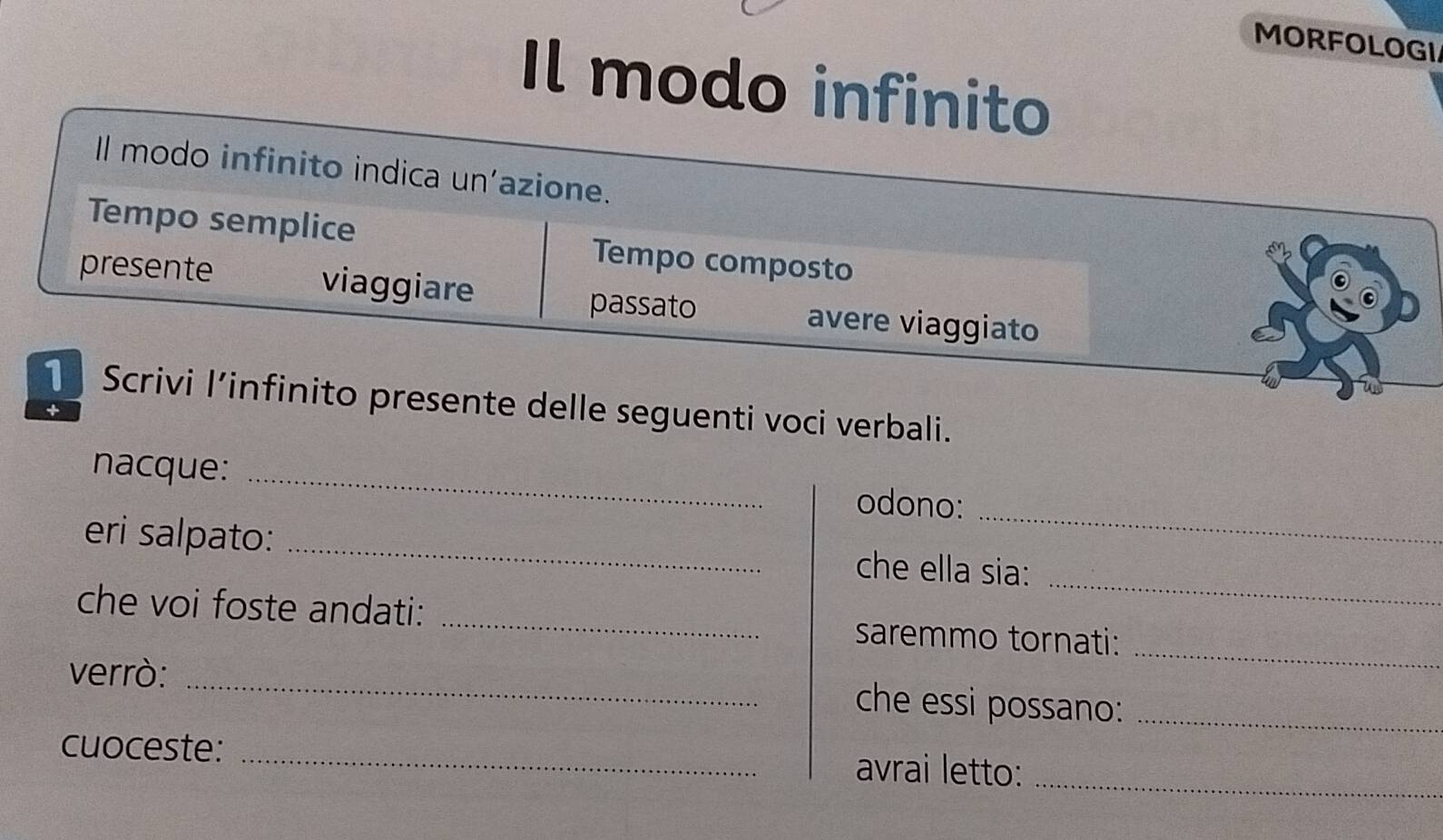 Risolto:MORFOLOGI Il modo infinito Il modo infinito indica un’azione ...