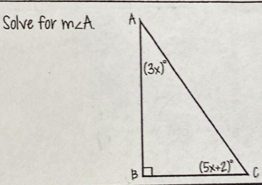 Solve for m∠ A.