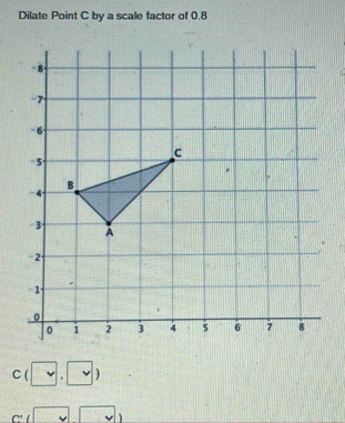 Dilate Point C by a scale factor of 0.8
C ( . )
r 1