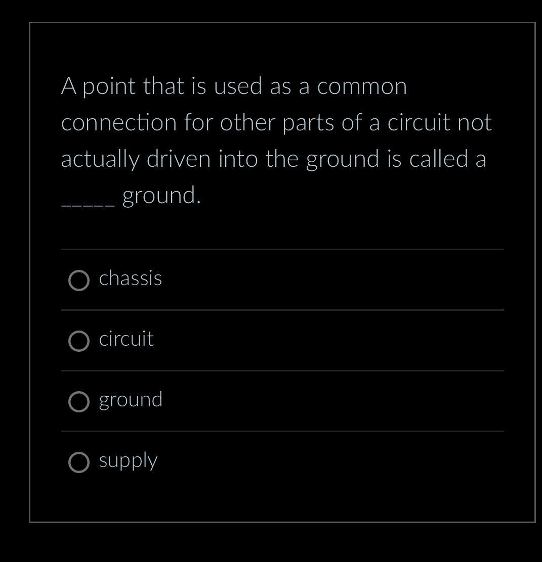 Solved: A point that is used as a common connection for other parts of ...