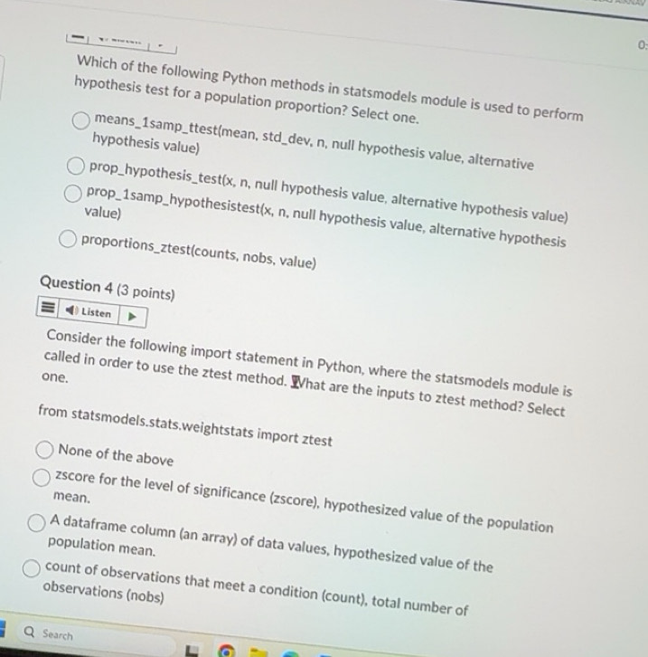 Solved: 0: Which of the following Python methods in statsmodels module ...