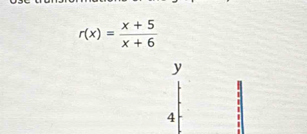 r(x)= (x+5)/x+6 
y
4