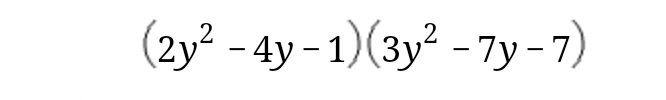 (2y^2-4y-1)(3y^2-7y-7)