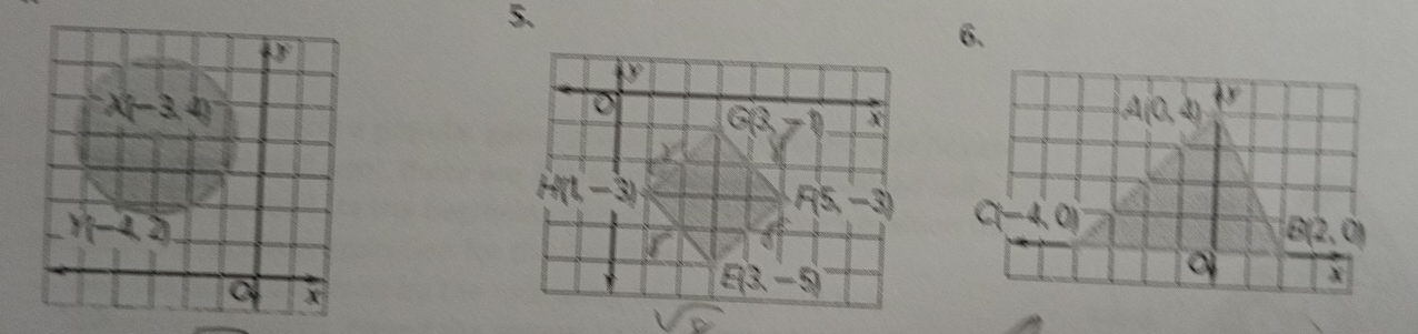 x(-3,4)
y-4,2)

C x