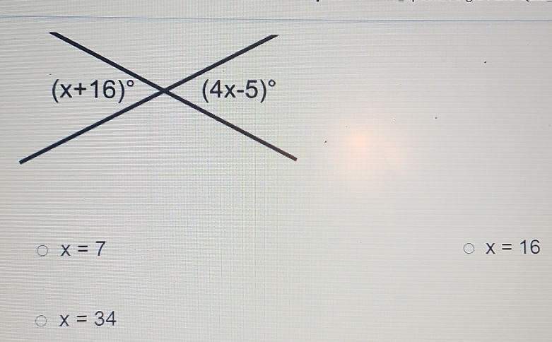 x=7
x=16
x=34