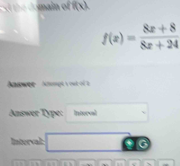 f(x)= (8x+8)/8x+24 