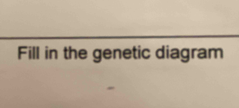 Fill in the genetic diagram