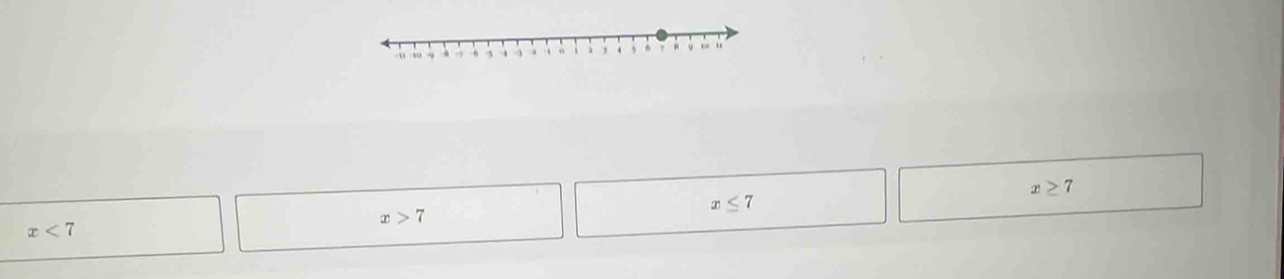 x≥ 7
x≤ 7
x<7</tex>
x>7