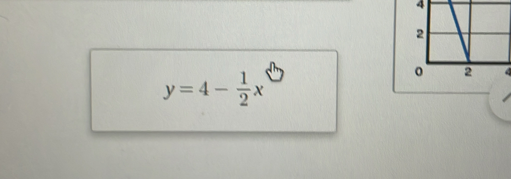 4
y=4- 1/2 x