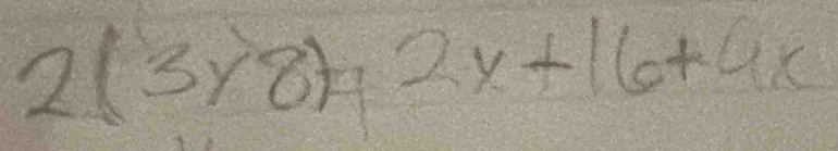 2(3y8)=2x+16+4x