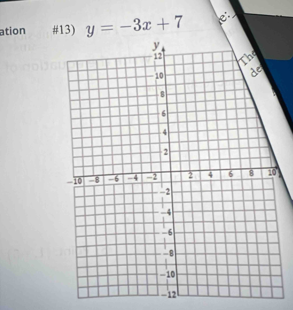 ation #13) y=-3x+7
e