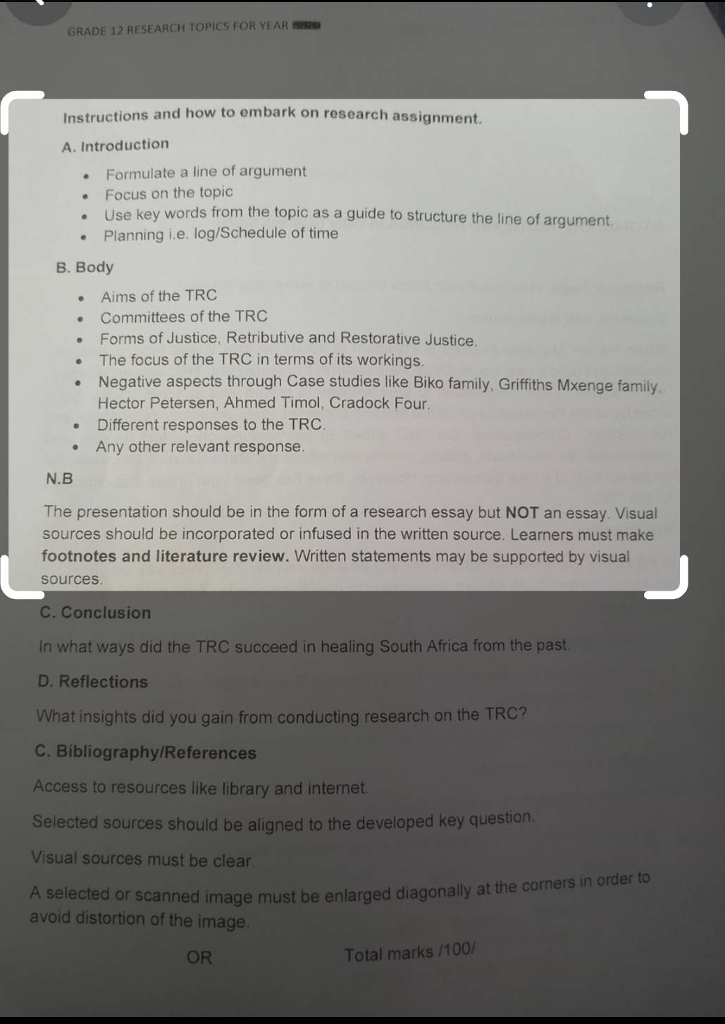 Solved: GRADE 12 RESEARCH TOPICS FOR YEAR Instructions and how to ...