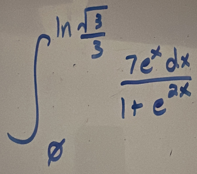 ∈t _(π)^(ln frac sqrt(3))3 7e^xdx/1+e^(2x) 
 (12.0)/3500 = 12500/3500 