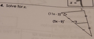 x=
4. Solve for x.