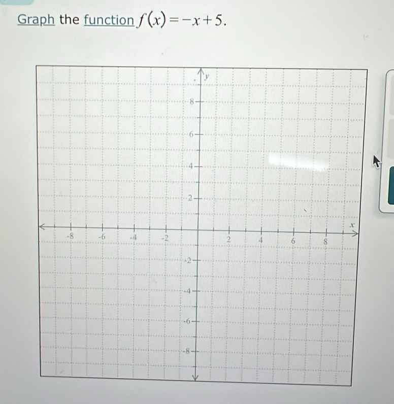 Graph the function f(x)=-x+5.