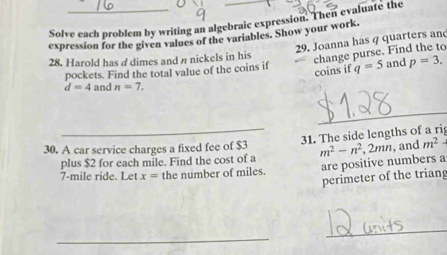 Solved: Solve each problem by writing an algebraic expression. Then ...