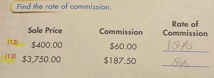 Find the rate of commission.