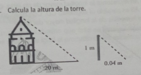 Calcula la altura de la torre.