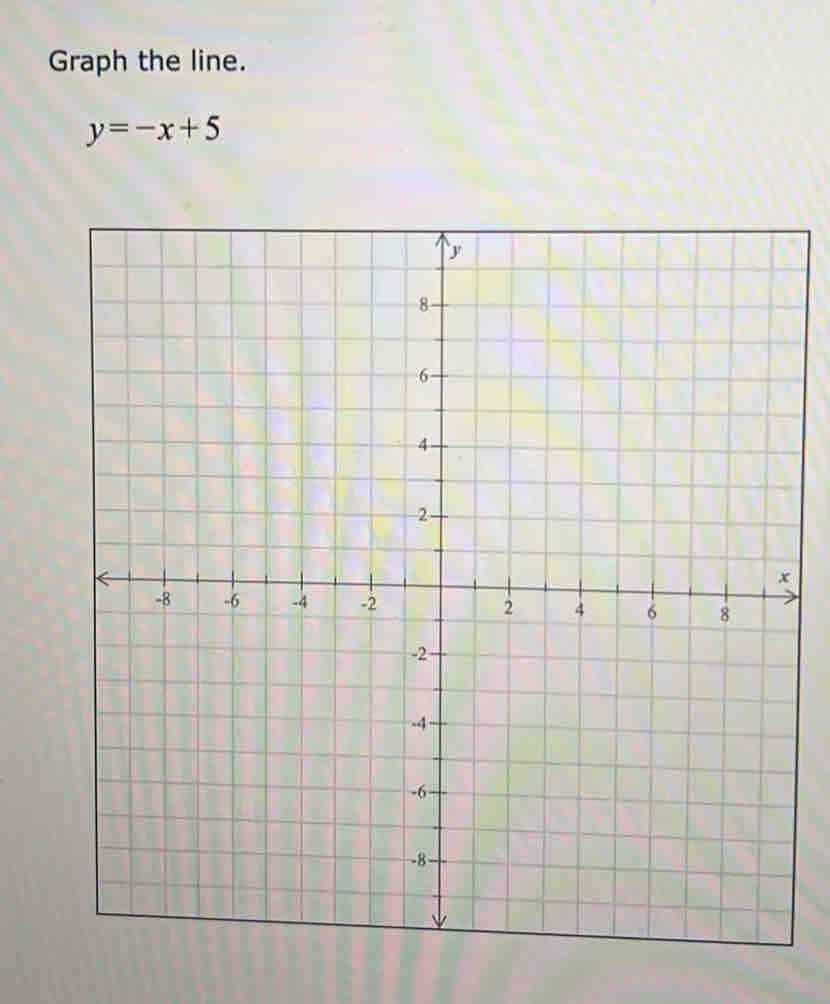 Graph the line.
y=-x+5