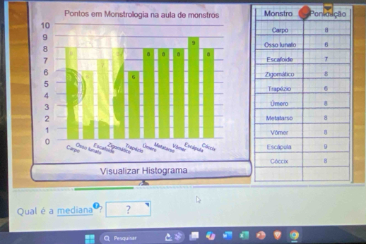 Qual é a mediana'? ? 
Pesquisar