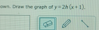 own. Draw the graph of y=2h(x+1).