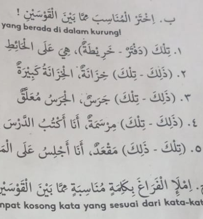 yang ber 
npat kosong kata yang sesuai dari kata-kat