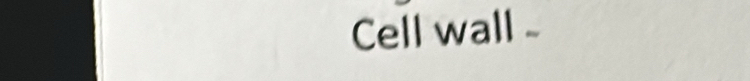 Cell wall -