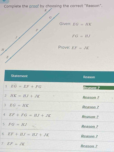 EG=HK
FG=HJ
EF=JK
4
5
6
7