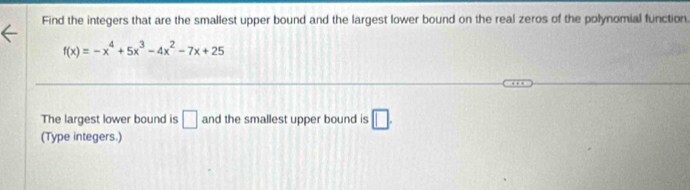 Solved: Find the integers that are the smallest upper bound and the ...