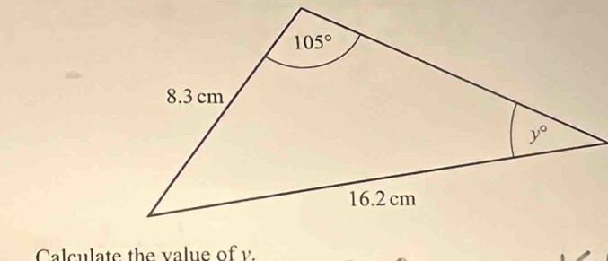 Calculate the value of v