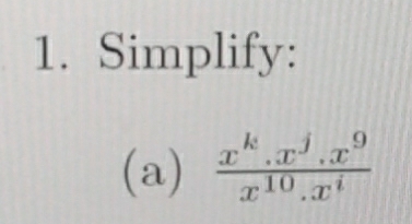 Simplify:
(a)