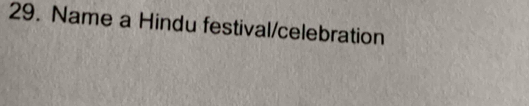 Name a Hindu festival/celebration