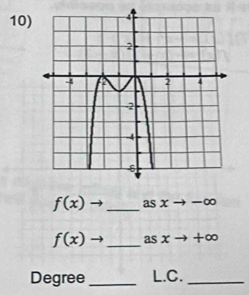 f(x) _as x -∞ 
_ f(x)
as x-. + ∈fty 
Degree _L.C._