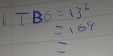 TBO=13^2
=169