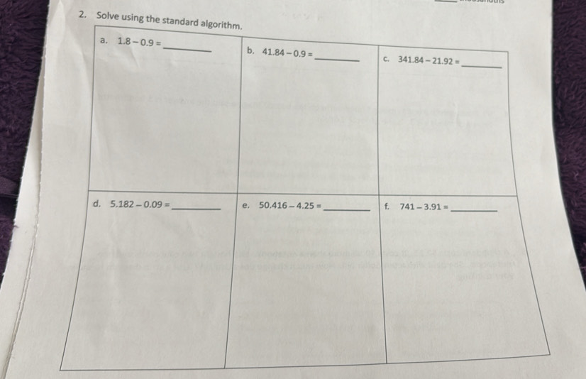 Solve using t