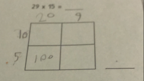 Solved: 29* 15= _ _ [Math]