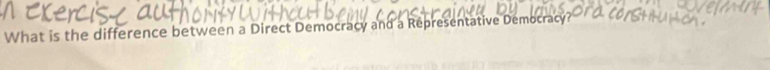 What is the difference between a Direct Democracy and a Representative Democracy?