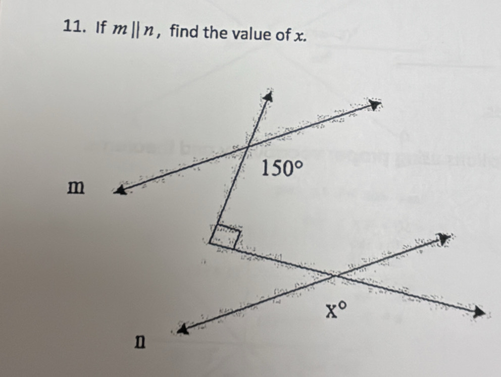 If mparallel n , find the value of x.