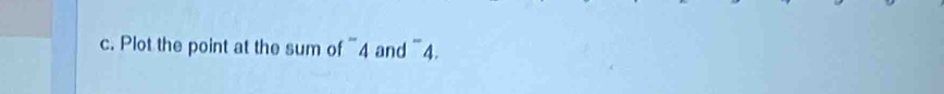 Plot the point at the sum of ~4 and ~4.
