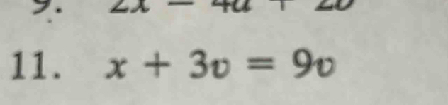 x+3v=9v