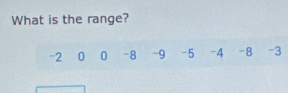 What is the range?
-2 0 0 -8 -9 -5 -4 -8 -3