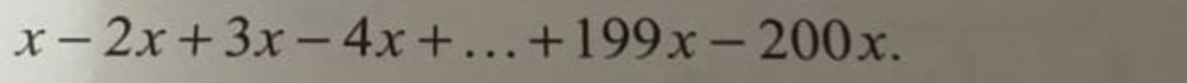 x-2x+3x-4x+...+199x-200x.