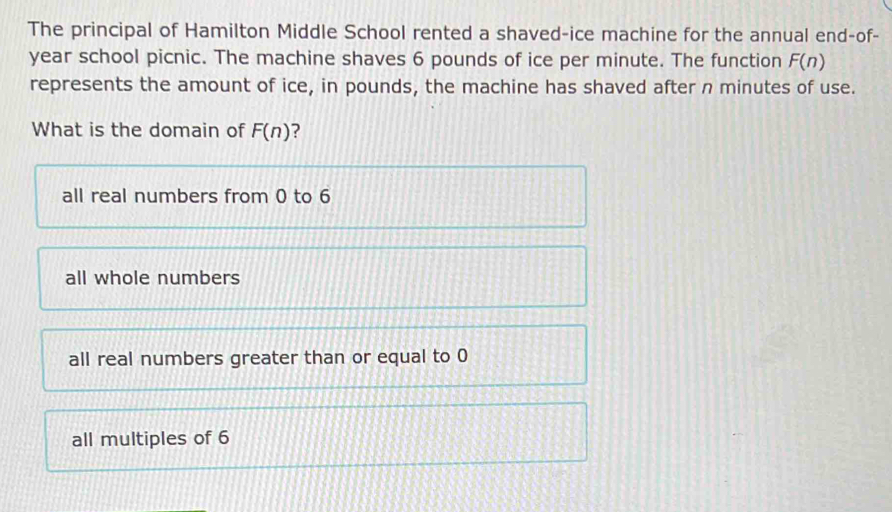 Solved: The principal of Hamilton Middle School rented a shaved-ice ...