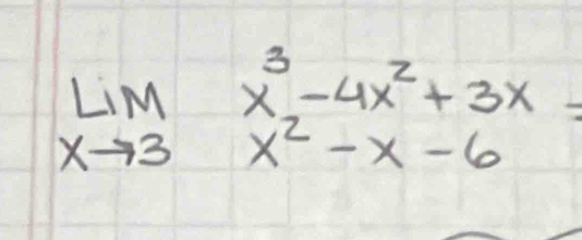 limlimits _xto 3x^3-4x^2+3x=