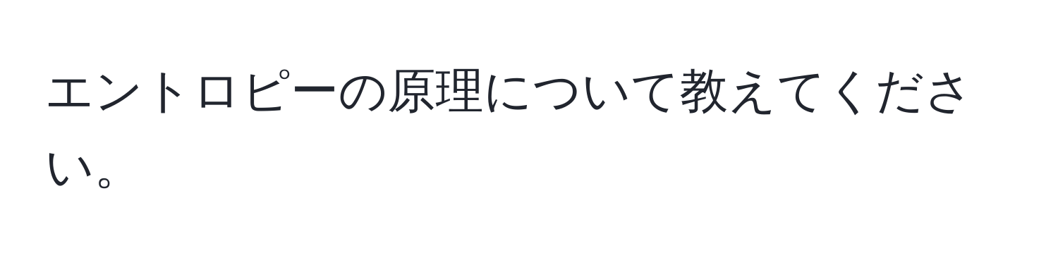 エントロピーの原理について教えてください。