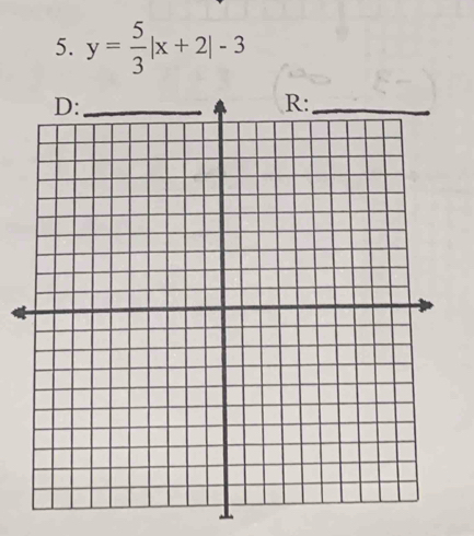 y= 5/3 |x+2|-3