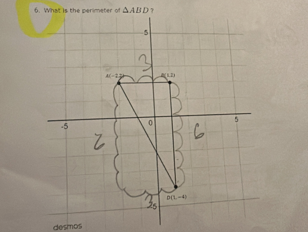 What is the perimeter of △ ABD ?
desmos