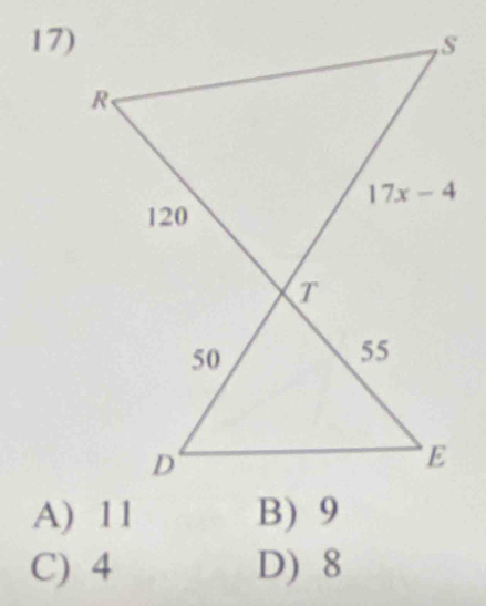 A) 11
C) 4 D) 8