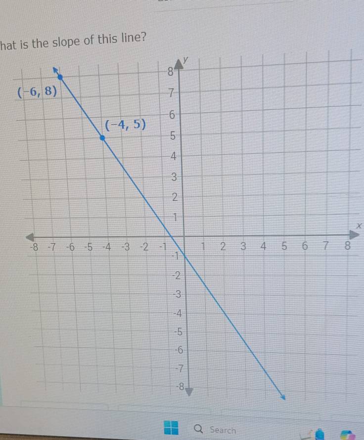 hat is the slope of this line?
X
8
Search